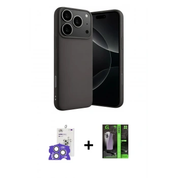 MARSİLYAN™- iPhone 17 Pro Max Kılıf Ahenk Serisi - Şeffaf 360 Full Body Arka Koruyucu + Bilvis Titan Kamera Lens - GS