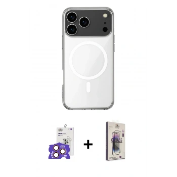 MARSİLYAN™- iPhone 17 Pro Max Kılıf Ahenk Yansıma Prime - Siyah Bilvis 3D Cam Ekran Koruyucu + Bilvis Titan Kamera Lens - TU