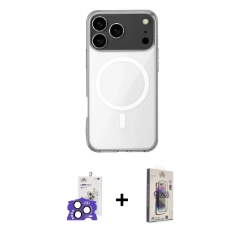 MARSİLYAN™- iPhone 17 Pro Max Kılıf Ahenk Yansıma Prime - Siyah Bilvis 3D Cam Ekran Koruyucu + Bilvis Titan Kamera Lens - NLGY