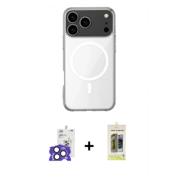 MARSİLYAN™- iPhone 17 Pro Max Kılıf Ahenk Yansıma Prime - Siyah Joko Magic 5D Hayalet Cam + Bilvis Titan Kamera Lens - NLGY