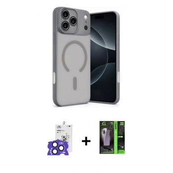 MARSİLYAN™- iPhone 17 Pro Max Kılıf Çekirdek Klasik Özel Seri - Şeffaf 360 Full Body Arka Koruyucu + Bilvis Titan Kamera Lens - LT