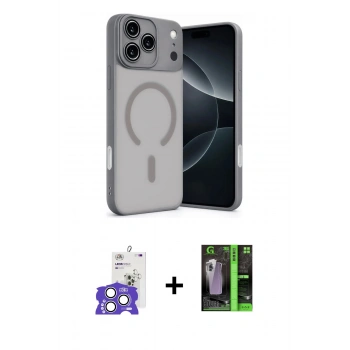 MARSİLYAN™- iPhone 17 Pro Max Kılıf Çekirdek Klasik Özel Seri - Siyah 360 Mat Full Body Arka Koruyucu + Bilvis Titan Kamera Lens - GS