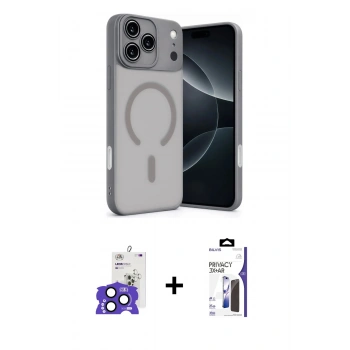 MARSİLYAN™- iPhone 17 Pro Max Kılıf Çekirdek Klasik Özel Seri - Siyah Bilvis 3X AR Hayalet Cam Ekran Koruyucu + Bilvis Titan Kamera Lens - LT