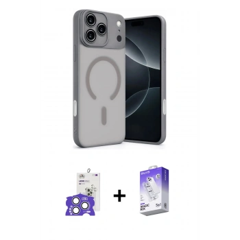 MARSİLYAN™- iPhone 17 Pro Max Kılıf Çekirdek Klasik Özel Seri - Siyah Bilvis 5in1 3D Magic Cam Ekran Koruyucu + Bilvis Titan Kamera Lens - GS