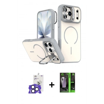 MARSİLYAN™- iPhone 17 Pro Max Kılıf Çekirdek Klasik - Şeffaf 360 Full Body Arka Koruyucu + Bilvis Titan Kamera Lens - NLGY