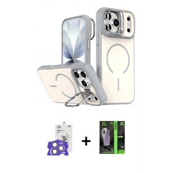 MARSİLYAN™- iPhone 17 Pro Max Kılıf Çekirdek Klasik - Şeffaf 360 Full Body Arka Koruyucu + Bilvis Titan Kamera Lens - GS