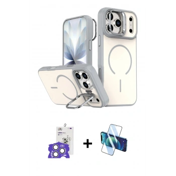 MARSİLYAN™- iPhone 17 Pro Max Kılıf Çekirdek Klasik - Siyah 3D Antistatik Seramik Nano Ekran Koruyucu + Bilvis Titan Kamera Lens - GS
