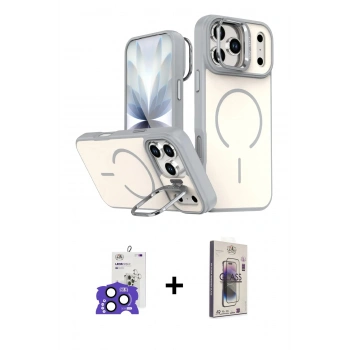 MARSİLYAN™- iPhone 17 Pro Max Kılıf Çekirdek Klasik - Siyah Bilvis 3D Cam Ekran Koruyucu + Bilvis Titan Kamera Lens - LT