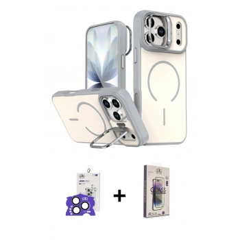 MARSİLYAN™- iPhone 17 Pro Max Kılıf Çekirdek Klasik - Siyah Bilvis 3D Cam Ekran Koruyucu + Bilvis Titan Kamera Lens - NLGY