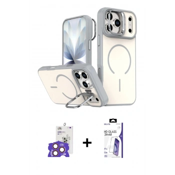 MARSİLYAN™- iPhone 17 Pro Max Kılıf Çekirdek Klasik - Siyah Bilvis 3X AR HD Cam Ekran Koruyucu + Bilvis Titan Kamera Lens - TU