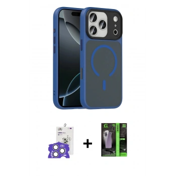 MARSİLYAN™- iPhone 17 Pro Max Kılıf Doruk Form Serisi - Siyah 360 Mat Full Body Arka Koruyucu + Bilvis Titan Kamera Lens - GS