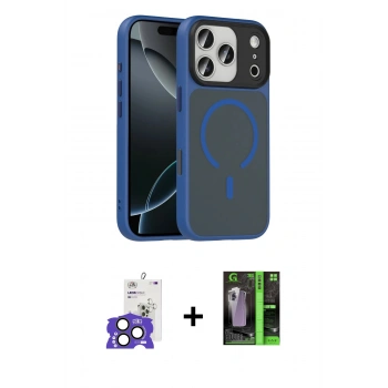 MARSİLYAN™- iPhone 17 Pro Max Kılıf Doruk Form Serisi - Siyah 360 Mat Full Body Arka Koruyucu + Bilvis Titan Kamera Lens - NLGY