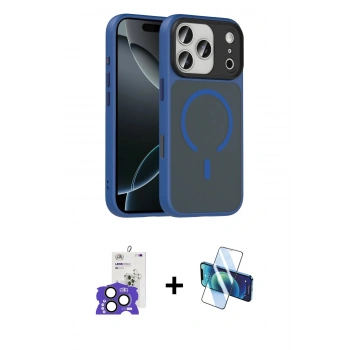 MARSİLYAN™- iPhone 17 Pro Max Kılıf Doruk Form Serisi - Siyah 3D Antistatik Seramik Nano Ekran Koruyucu + Bilvis Titan Kamera Lens - NLGY
