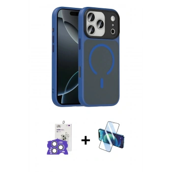 MARSİLYAN™- iPhone 17 Pro Max Kılıf Doruk Form Serisi - Siyah 3D Antistatik Seramik Nano Ekran Koruyucu + Bilvis Titan Kamera Lens - GS