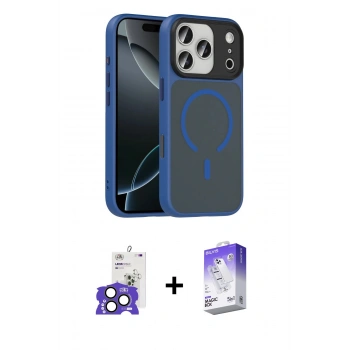MARSİLYAN™- iPhone 17 Pro Max Kılıf Doruk Form Serisi - Siyah Bilvis 5in1 3D Magic Cam Ekran Koruyucu + Bilvis Titan Kamera Lens - NLGY