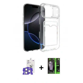 MARSİLYAN™- iPhone 17 Pro Max Kılıf Doruk Klasik Koleksiyonu - Şeffaf 360 Full Body Arka Koruyucu + Bilvis Titan Kamera Lens - GS