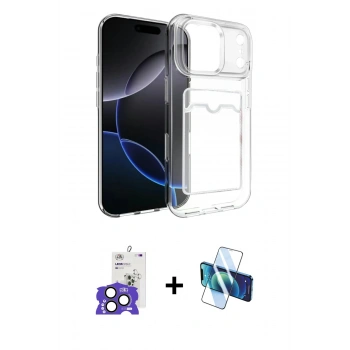 MARSİLYAN™- iPhone 17 Pro Max Kılıf Doruk Klasik Koleksiyonu - Siyah 3D Antistatik Seramik Nano Ekran Koruyucu + Bilvis Titan Kamera Lens - NLGY