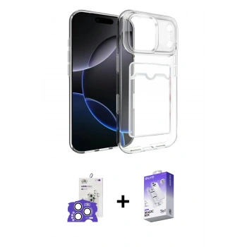 MARSİLYAN™- iPhone 17 Pro Max Kılıf Doruk Klasik Koleksiyonu - Siyah Bilvis 5in1 3D Magic Cam Ekran Koruyucu + Bilvis Titan Kamera Lens - GS