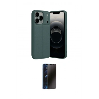 MARSİLYAN™- iPhone 17 Pro Max Kılıf Doruk Klasik Özel Seri - Siyah 3D Antistatik Hayalet Cam Ekran Koruyucu