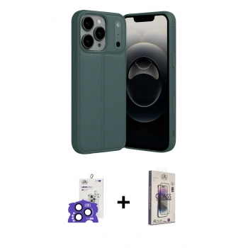 MARSİLYAN™- iPhone 17 Pro Max Kılıf Doruk Klasik Özel Seri - Siyah Bilvis 3D Cam Ekran Koruyucu + Bilvis Titan Kamera Lens - LT