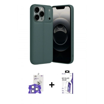 MARSİLYAN™- iPhone 17 Pro Max Kılıf Doruk Klasik Özel Seri - Siyah Bilvis 3X AR HD Cam Ekran Koruyucu + Bilvis Titan Kamera Lens - GS