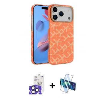 MARSİLYAN™- iPhone 17 Pro Max Kılıf Doruk Serisi - Siyah 3D Antistatik Cam Ekran Koruyucu + Bilvis Titan Kamera Lens - NLGY
