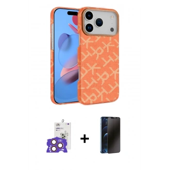 MARSİLYAN™- iPhone 17 Pro Max Kılıf Doruk Serisi - Siyah 3D Antistatik Hayalet Cam Ekran Koruyucu + Bilvis Titan Kamera Lens - TU