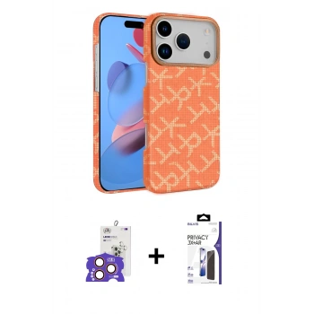 MARSİLYAN™- iPhone 17 Pro Max Kılıf Doruk Serisi - Siyah Bilvis 3X AR Hayalet Cam Ekran Koruyucu + Bilvis Titan Kamera Lens - TU