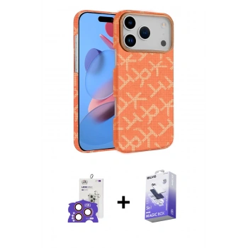 MARSİLYAN™- iPhone 17 Pro Max Kılıf Doruk Serisi - Siyah Bilvis 5in1 5D Magic Hayalet Cam Ekran Koruyucu + Bilvis Titan Kamera Lens - TU