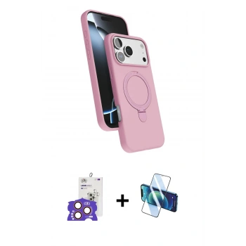 MARSİLYAN™- iPhone 17 Pro Max Kılıf İz Işık Koleksiyonu - Siyah 3D Antistatik Cam Ekran Koruyucu + Bilvis Titan Kamera Lens - TU