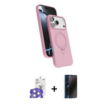 MARSİLYAN™- iPhone 17 Pro Max Kılıf İz Işık Koleksiyonu - Siyah 3D Antistatik Hayalet Cam Ekran Koruyucu + Bilvis Titan Kamera Lens - GS