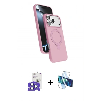 MARSİLYAN™- iPhone 17 Pro Max Kılıf İz Işık Koleksiyonu - Siyah 3D Antistatik Seramik Nano Ekran Koruyucu + Bilvis Titan Kamera Lens - LT