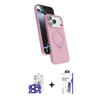 MARSİLYAN™- iPhone 17 Pro Max Kılıf İz Işık Koleksiyonu - Siyah Bilvis 3X AR HD Cam Ekran Koruyucu + Bilvis Titan Kamera Lens - LT