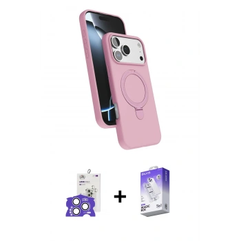 MARSİLYAN™- iPhone 17 Pro Max Kılıf İz Işık Koleksiyonu - Siyah Bilvis 5in1 3D Magic Cam Ekran Koruyucu + Bilvis Titan Kamera Lens - GS