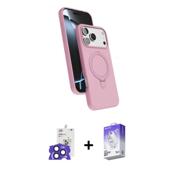 MARSİLYAN™- iPhone 17 Pro Max Kılıf İz Işık Koleksiyonu - Siyah Bilvis 5in1 3D Magic Cam Ekran Koruyucu + Bilvis Titan Kamera Lens - LT