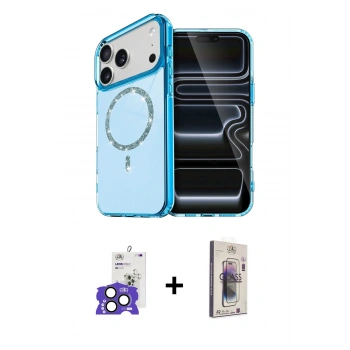 MARSİLYAN™- iPhone 17 Pro Max Kılıf Kıvılcım Form Prime - Siyah Bilvis 3D Cam Ekran Koruyucu + Bilvis Titan Kamera Lens - NLGY