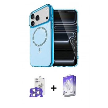 MARSİLYAN™- iPhone 17 Pro Max Kılıf Kıvılcım Form Prime - Siyah Bilvis 5in1 3D Magic Cam Ekran Koruyucu + Bilvis Titan Kamera Lens - GS