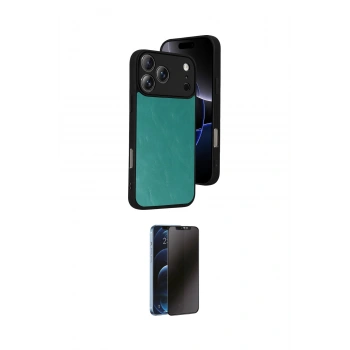 MARSİLYAN™- iPhone 17 Pro Max Kılıf Kıvılcım Işık Serisi - Siyah 3D Antistatik Hayalet Cam Ekran Koruyucu
