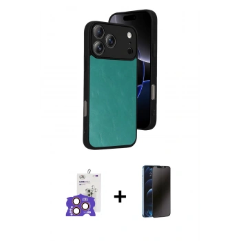 MARSİLYAN™- iPhone 17 Pro Max Kılıf Kıvılcım Işık Serisi - Siyah 3D Antistatik Hayalet Cam Ekran Koruyucu + Bilvis Titan Kamera Lens - TU
