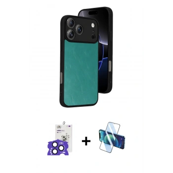 MARSİLYAN™- iPhone 17 Pro Max Kılıf Kıvılcım Işık Serisi - Siyah 3D Antistatik Seramik Nano Ekran Koruyucu + Bilvis Titan Kamera Lens - LT