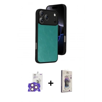 MARSİLYAN™- iPhone 17 Pro Max Kılıf Kıvılcım Işık Serisi - Siyah Bilvis 3D Cam Ekran Koruyucu + Bilvis Titan Kamera Lens - TU