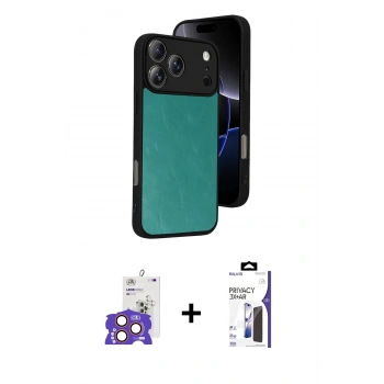 MARSİLYAN™- iPhone 17 Pro Max Kılıf Kıvılcım Işık Serisi - Siyah Bilvis 3X AR Hayalet Cam Ekran Koruyucu + Bilvis Titan Kamera Lens - TU