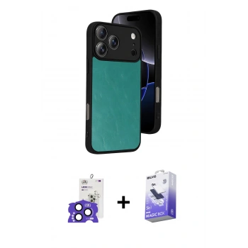 MARSİLYAN™- iPhone 17 Pro Max Kılıf Kıvılcım Işık Serisi - Siyah Bilvis 5in1 5D Magic Hayalet Cam Ekran Koruyucu + Bilvis Titan Kamera Lens - LT
