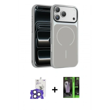 MARSİLYAN™- iPhone 17 Pro Max Kılıf Kıvılcım Klasik - Siyah 360 Mat Full Body Arka Koruyucu + Bilvis Titan Kamera Lens - NLGY