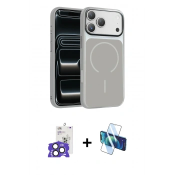 MARSİLYAN™- iPhone 17 Pro Max Kılıf Kıvılcım Klasik - Siyah 3D Antistatik Cam Ekran Koruyucu + Bilvis Titan Kamera Lens - NLGY