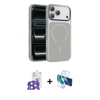 MARSİLYAN™- iPhone 17 Pro Max Kılıf Kıvılcım Klasik - Siyah 3D Antistatik Cam Ekran Koruyucu + Bilvis Titan Kamera Lens - TU