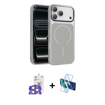 MARSİLYAN™- iPhone 17 Pro Max Kılıf Kıvılcım Klasik - Siyah 3D Antistatik Cam Ekran Koruyucu + Bilvis Titan Kamera Lens - GS