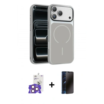 MARSİLYAN™- iPhone 17 Pro Max Kılıf Kıvılcım Klasik - Siyah 3D Antistatik Hayalet Cam Ekran Koruyucu + Bilvis Titan Kamera Lens - TU