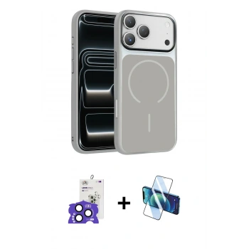 MARSİLYAN™- iPhone 17 Pro Max Kılıf Kıvılcım Klasik - Siyah 3D Antistatik Seramik Nano Ekran Koruyucu + Bilvis Titan Kamera Lens - LT