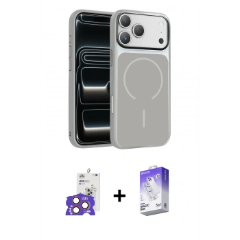MARSİLYAN™- iPhone 17 Pro Max Kılıf Kıvılcım Klasik - Siyah Bilvis 5in1 3D Magic Cam Ekran Koruyucu + Bilvis Titan Kamera Lens - TU